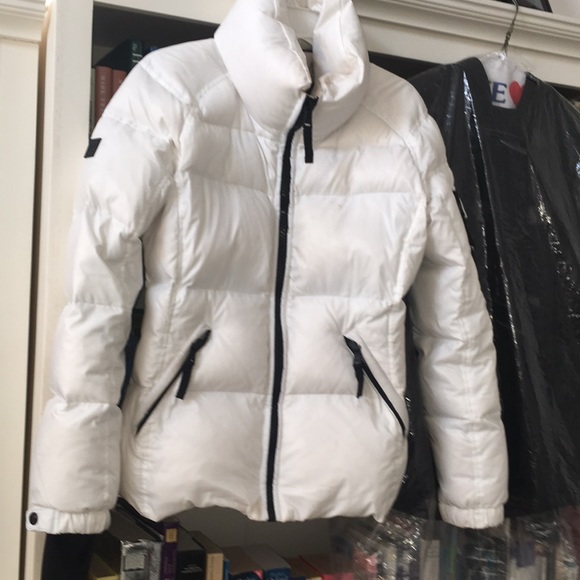 Sam White Zipup Puffer Coat 